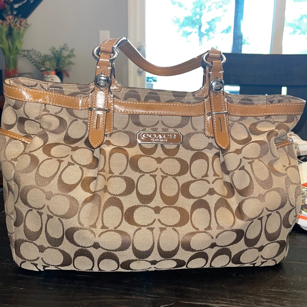 Coach Tan/Brown Canvas Satchel